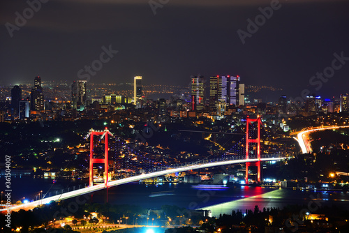 Istanbul Bosphorus Bridge at night. © resul
