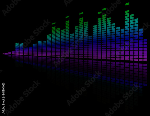 踊るイコライザー音響機材の波長ディスプレイ Sound wave equalizer music background image