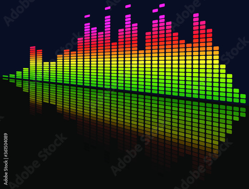 踊るイコライザー音響機材の波長ディスプレイ Sound wave equalizer music background image