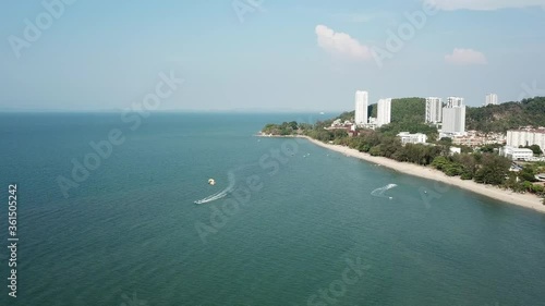 Aerial parasailing activity at Batu Feringghi. photo