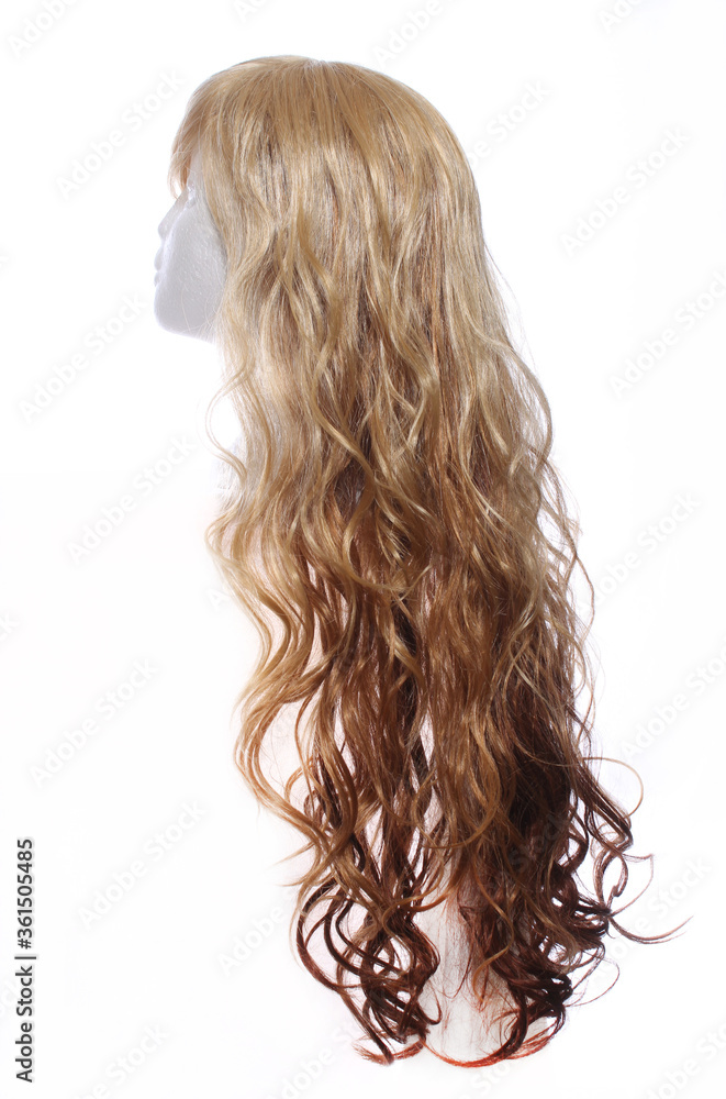Two Toned Blond Wig on Mannequin Head with white background Two Toned Blond Wig on Mannequin Head with white background