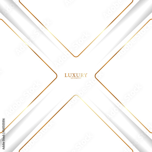 Abstract polygonal pattern luxury white with gold