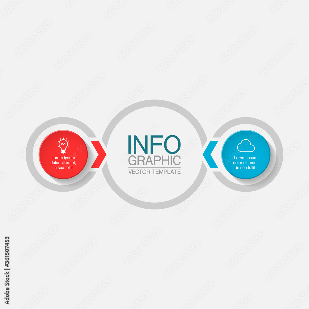 Vector infographic template with 2 steps or options. Data presentation, business concept design for web, brochure, diagram. Vector infographic template with 2 steps or options. Data presentation, business concept design for web, brochure, diagram.
