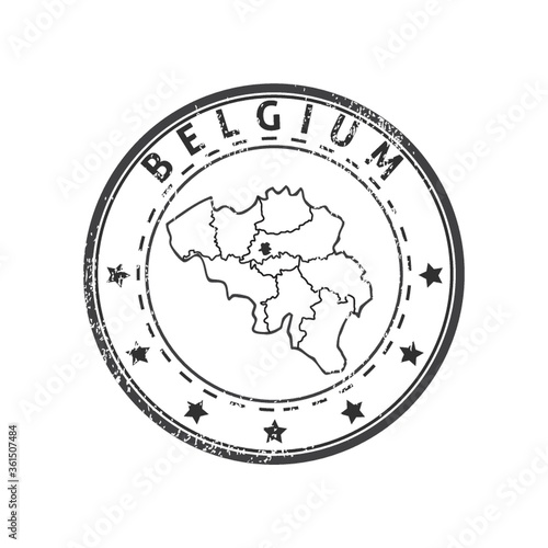Belgium map stamp