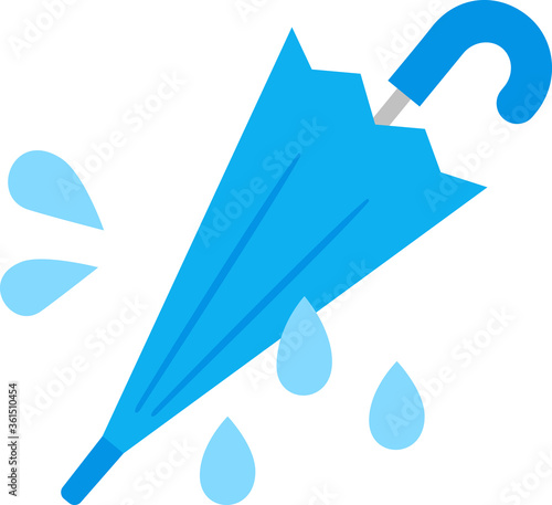 雨で濡れた傘