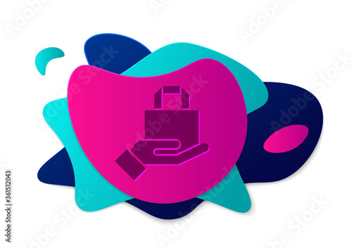 Color Online ordering and fast food delivery icon isolated on white background. Abstract banner with liquid shapes. Vector Illustration.