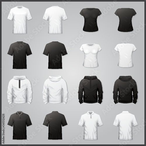 Collection of shirts and hoodies