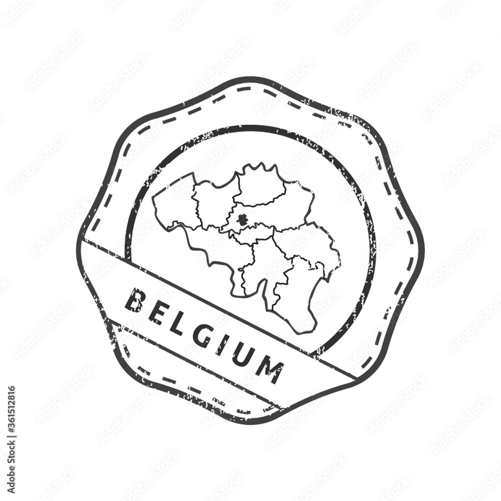Belgium map stamp Belgium map stamp