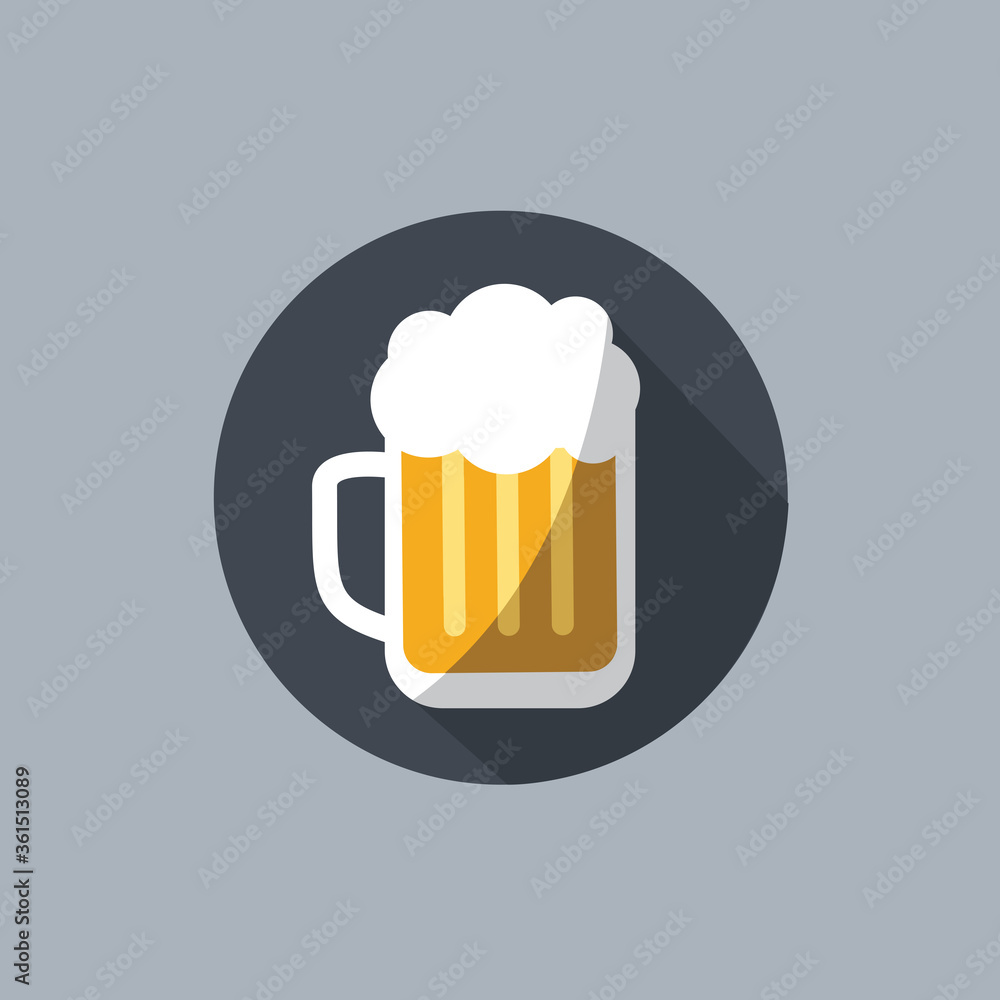 cool Beer mug or beer glass with full foam icon & symbol in a rounded circle. button sign for web. alcohol drink with shadow cool Beer mug or beer glass with full foam icon & symbol in a rounded circle. button sign for web. alcohol drink with shadow