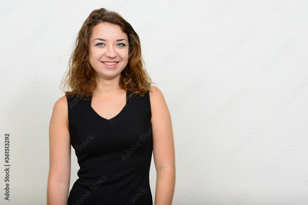 Portrait of happy young beautiful woman smiling Portrait of happy young beautiful woman smiling