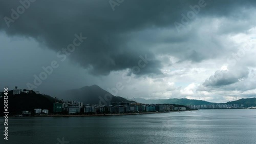 Storm with heavy rain over mountain - Timelapse