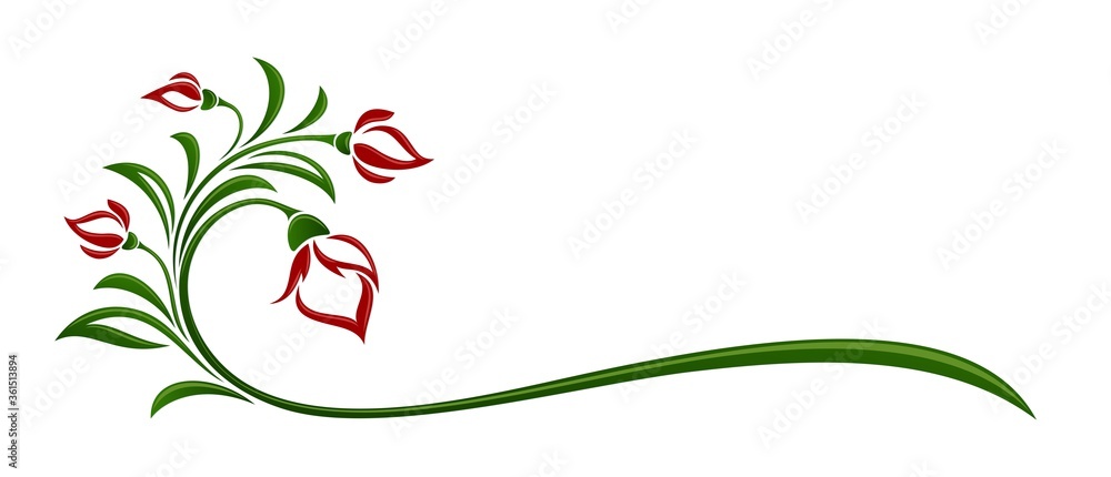 Naklejka premium A symbol of a stylized garden rose.