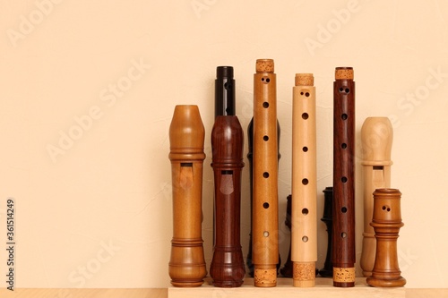 Papier peint Recorder, Blockflöte, Flöte, Flauta dulce, Flûte à bec, musical instrument made of wood