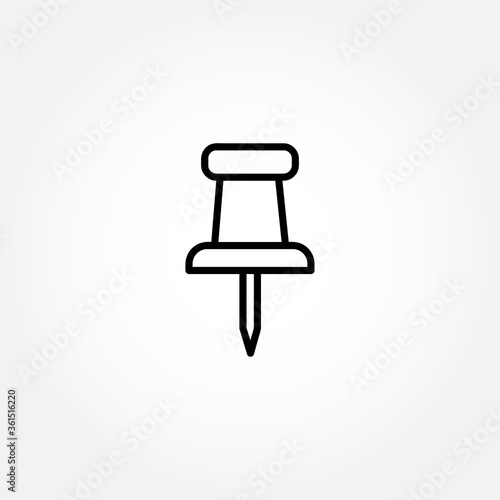 paper pin line icon on white background