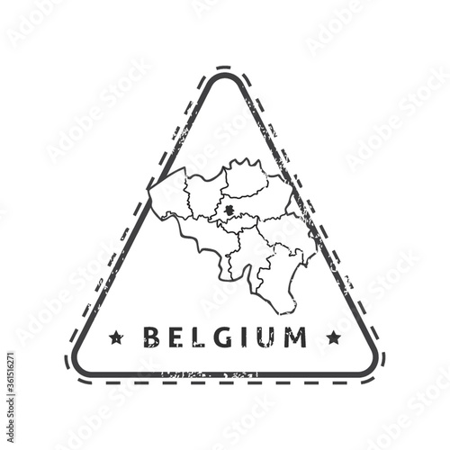 Belgium map stamp