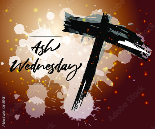 Ash Wednesday Poster Or Banner Background.