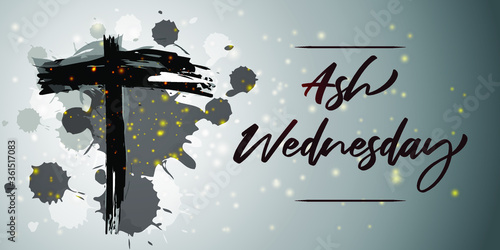 Ash Wednesday Poster Or Banner Background.