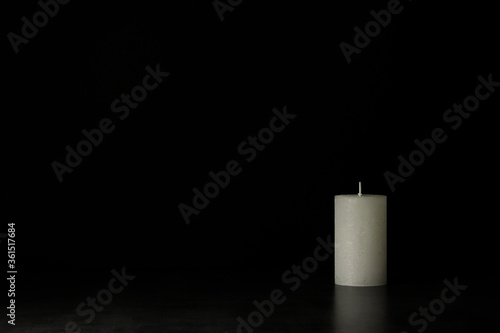 candle on black background