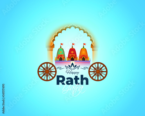 vector illustration for Indian festival Rath Yatra means Chariot Festival.
with text subh rath yatra means happy rath yatra, peoples are celebrating the festival.