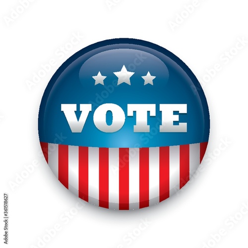 USA vote button badge