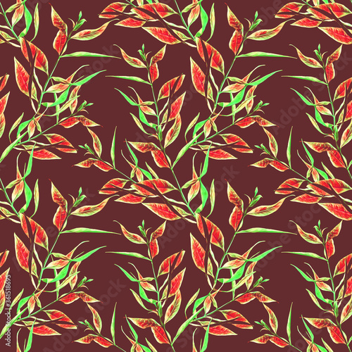 Butterfly leaves, seamless pattern.