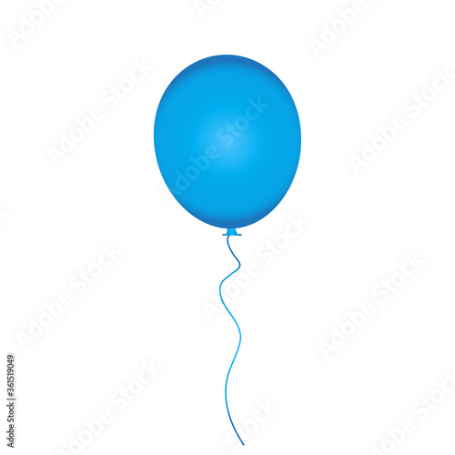 Balloon vector icon isolated on white background. Blue gradient balloon icon. Useful for party poster, greeting and wedding card. Vector illustration 