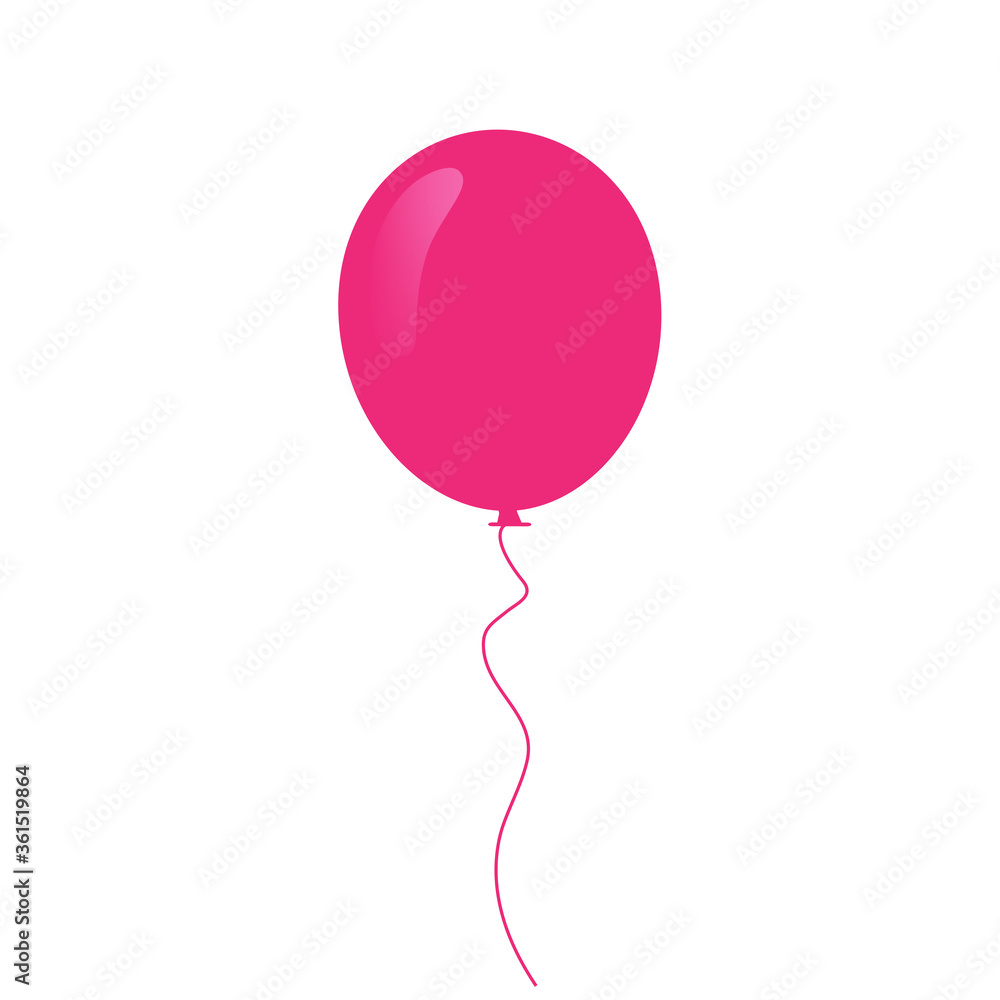 Balloon vector icon isolated on white background. Pink balloon icon in flat style. Useful for party poster, greeting and wedding card. Vector illustration of modern party balloon Balloon vector icon isolated on white background. Pink balloon icon in flat style. Useful for party poster, greeting and wedding card. Vector illustration of modern party balloon