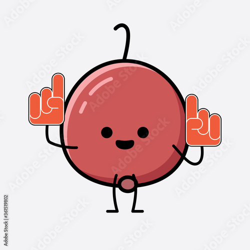 Cute Hackberry Fruit Mascot Vector Character