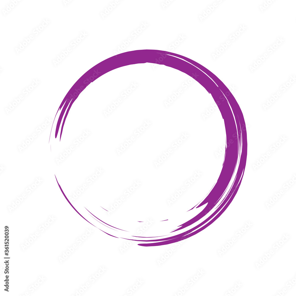 Circle brush stroke vector isolated on white background.Violet enso zen circle brush stroke.For round stamp, seal, ink and paintbrush design template.Grunge hand drawn circle shape,vector illustration Circle brush stroke vector isolated on white background.Violet enso zen circle brush stroke.For round stamp, seal, ink and paintbrush design template.Grunge hand drawn circle shape,vector illustration