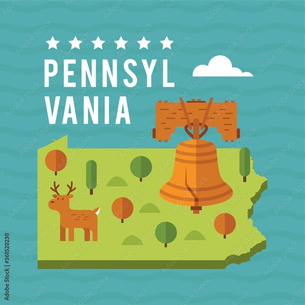 Fototapeta premium Map of pennsylvania state