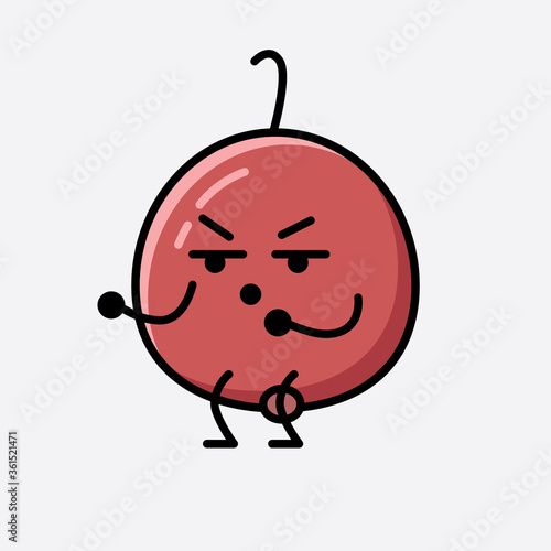 Cute Hackberry Fruit Mascot Vector Character