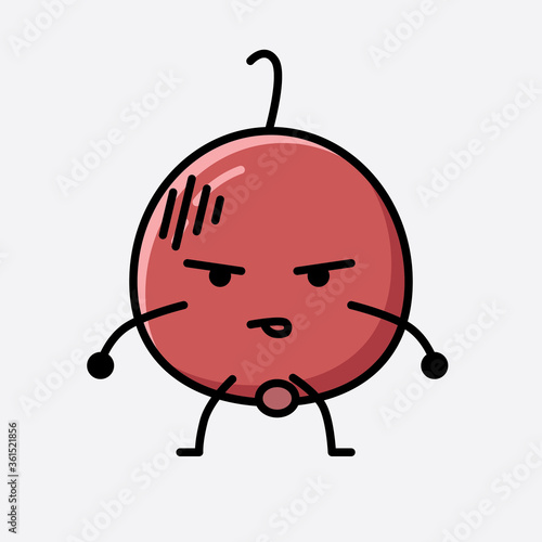 Cute Hackberry Fruit Mascot Vector Character