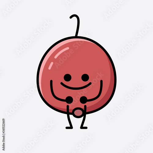 Cute Hackberry Fruit Mascot Vector Character