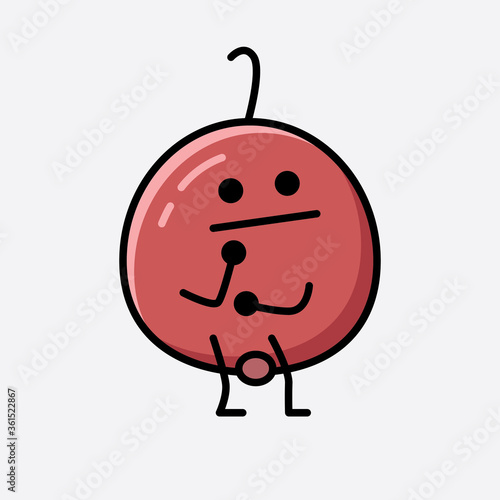 Cute Hackberry Fruit Mascot Vector Character