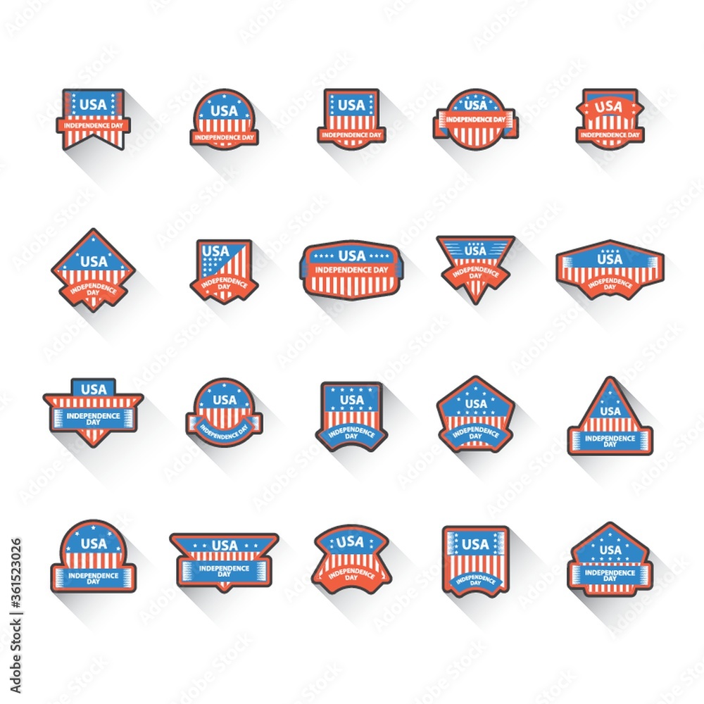 USA independence day icons