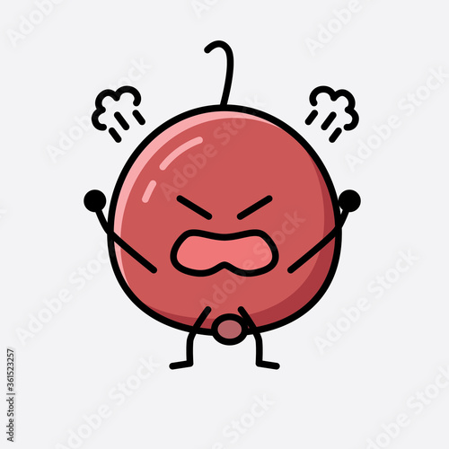 Cute Hackberry Fruit Mascot Vector Character