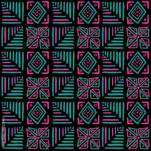 African vibes vector seamless pattern in ethnic tribal style