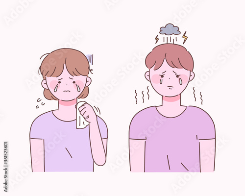 슬프고 우울한 남자와 여자