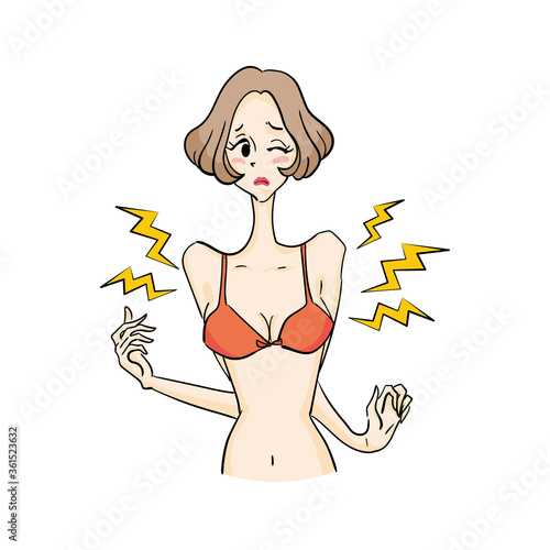 生理前に胸が張って痛い女性