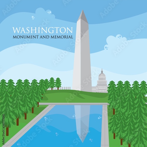 Washington monument and memorial