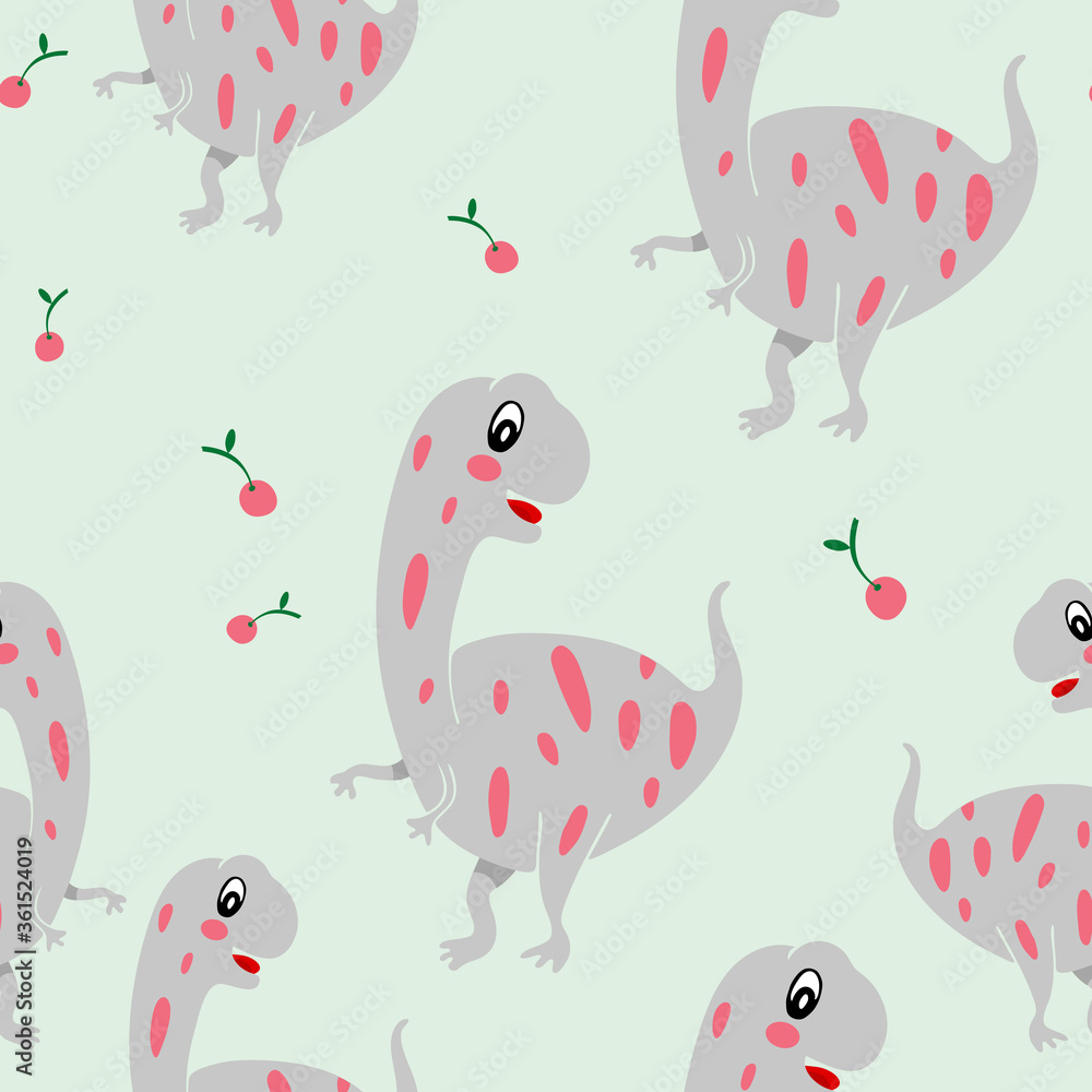 Seamless pattern with dinosaurs. Paper and Textile design