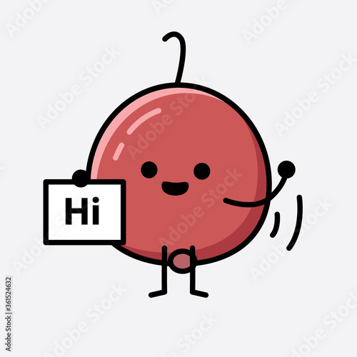 Cute Hackberry Fruit Mascot Vector Character