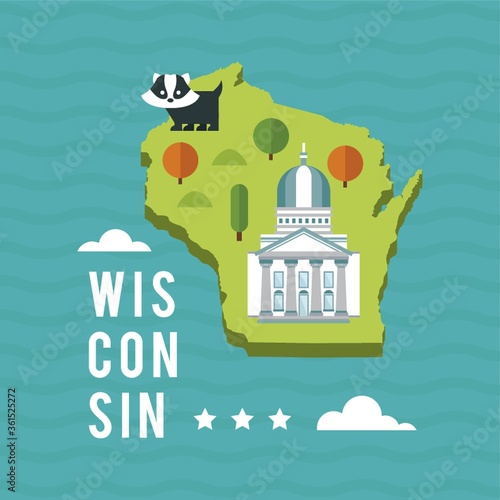 Map of wisconsin state