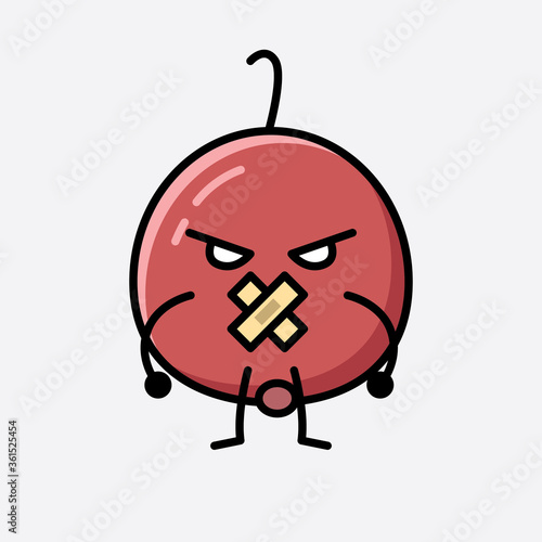 Cute Hackberry Fruit Mascot Vector Character