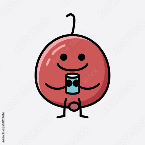 Cute Hackberry Fruit Mascot Vector Character