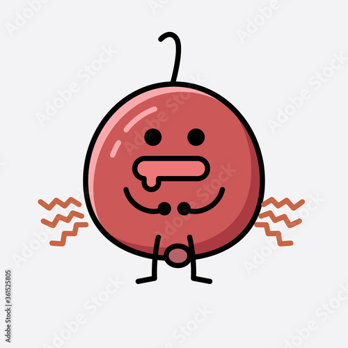 Cute Hackberry Fruit Mascot Vector Character