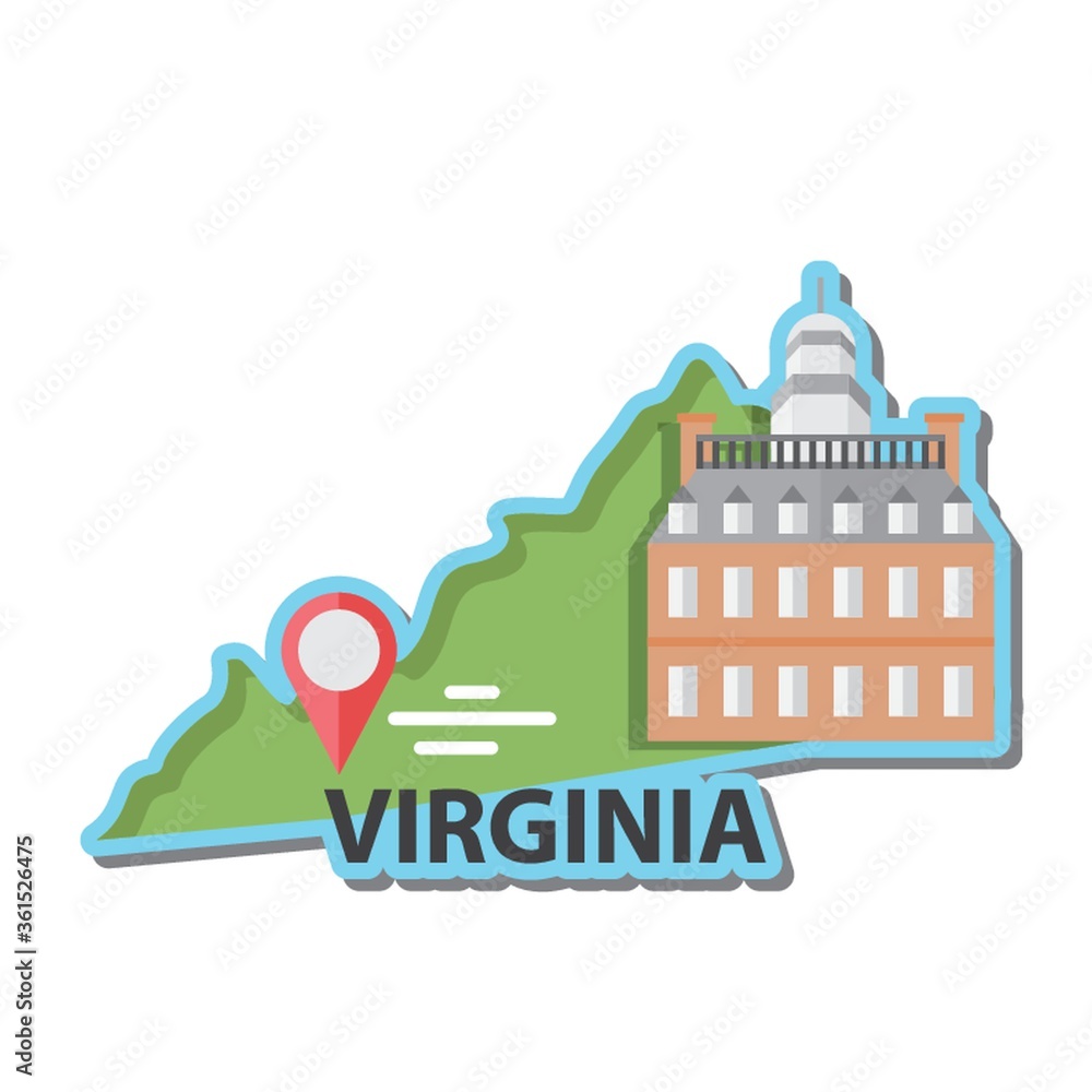 Fototapeta premium Map of virginia state