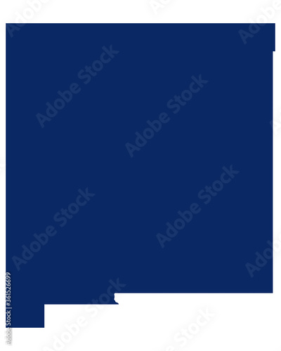 Karte von New Mexico in blauer Farbe