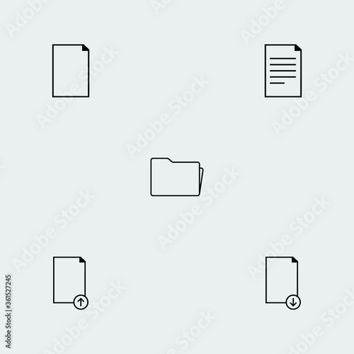 file icon set outline islated vector illustration