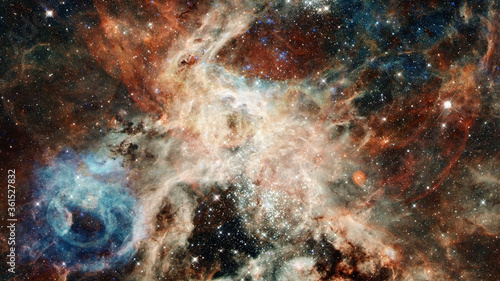 Space galaxy background with nebula. Elements of this image furnished by NASA © Supernova